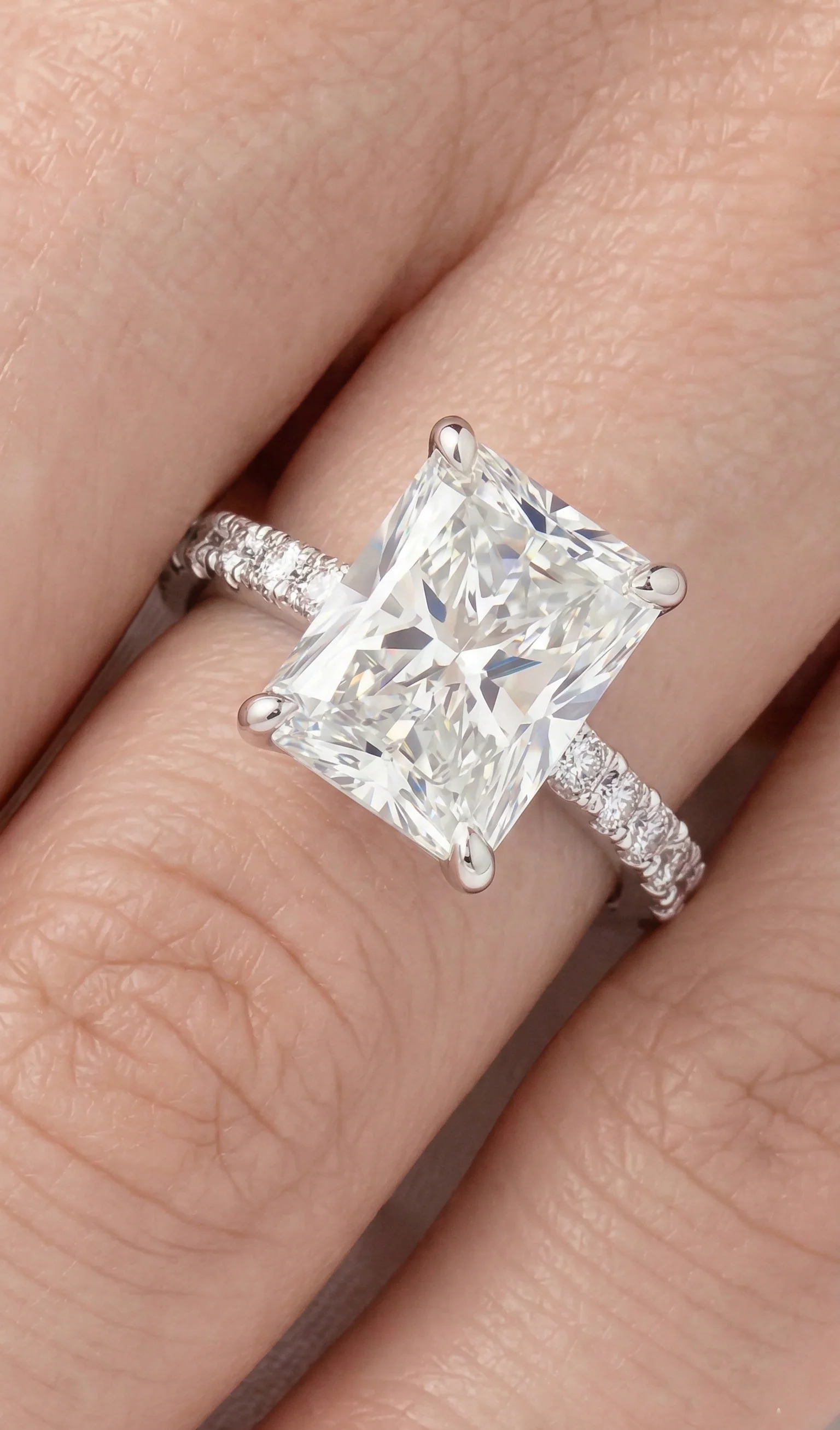 Radiant Moissanite Engagement Rings